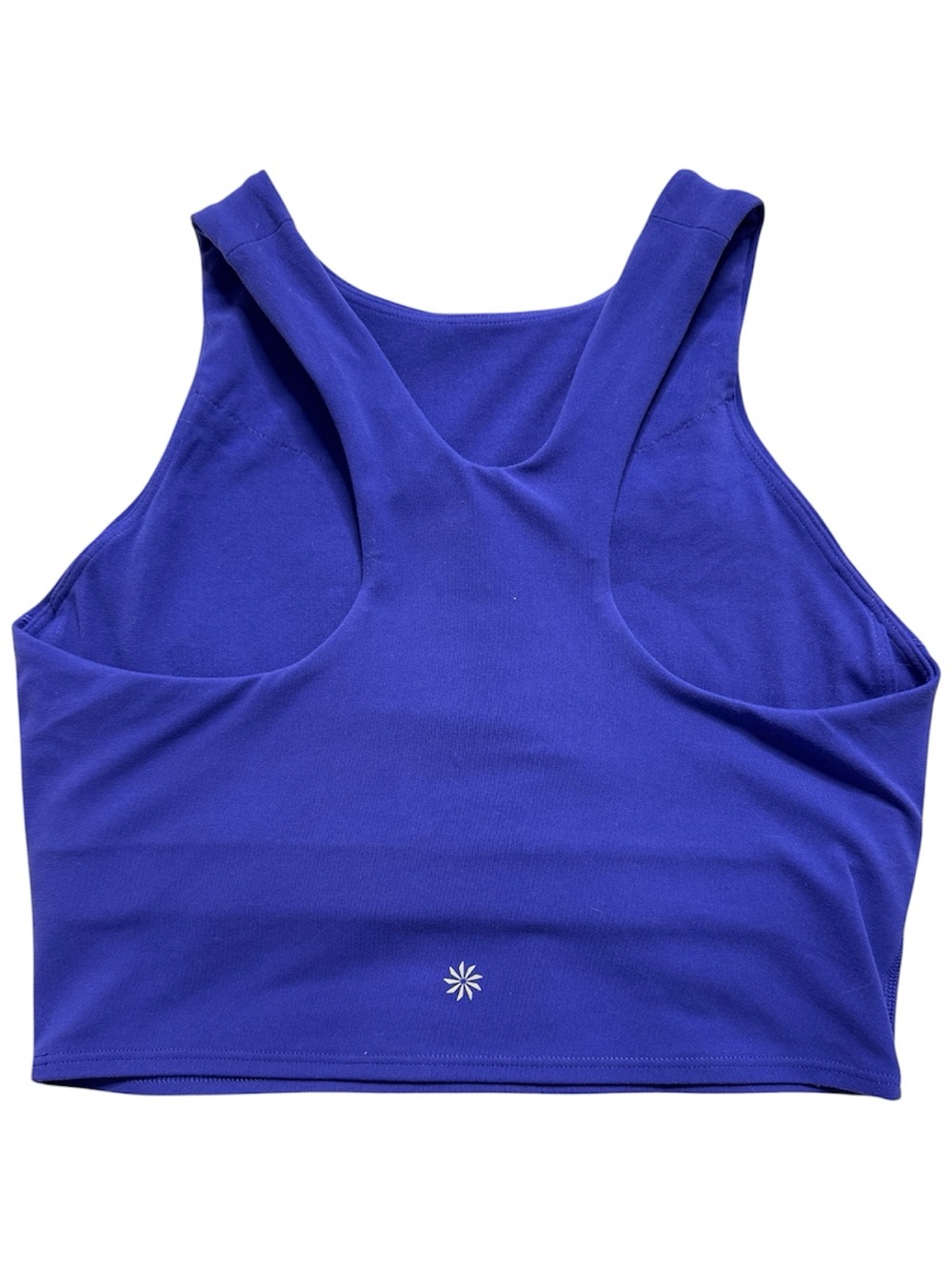 Athleta High Neck Crop Top with Built-in Sports Bra in Noble Blue | Size S - Picture 2 of 4